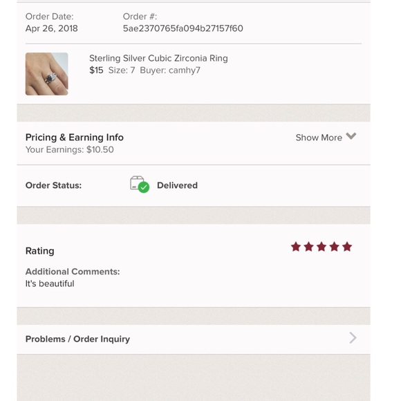 Sterling Silver Cubic Zirconia Ring - Picture 8 of 8